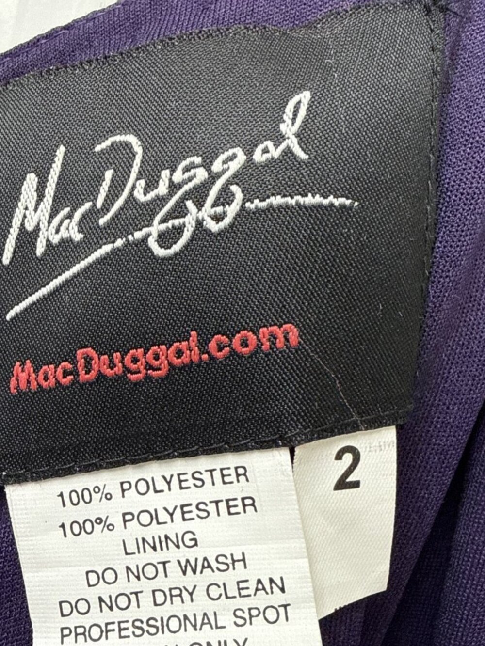Mac Duggal Size 2 Purple 10791 Sequined Long Sleeve Column Gown Dress Formal NWT - Picture 10 of 10